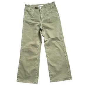 Altar'd State Women's Olive Green High Waisted Wide Leg Casual Pants Size 31